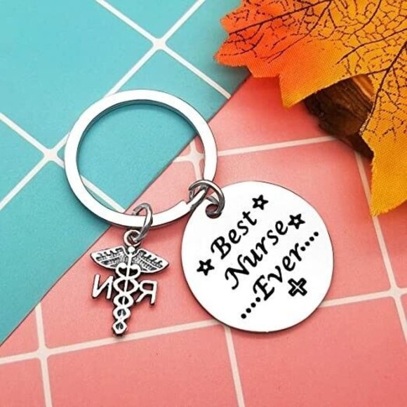 Unisex " Best Nurse Ever " R.N. L.P.N Nursing Keychain Gift Box Graduati… - Picture 2 of 2